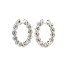  Annika Recycled Robe Chain Hoop Earrings - Silver