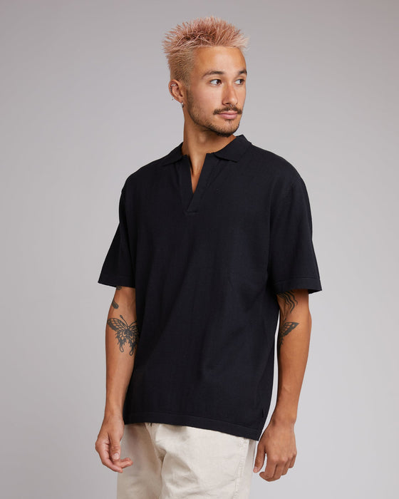 Knit Polo Shirt | Black