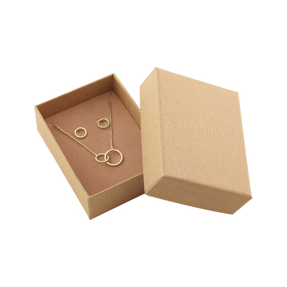 Viviane recycled gift set necklace & ear studs - gold-plated