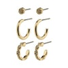 Winny recycled gift set hoops & ear studs - gold-plated
