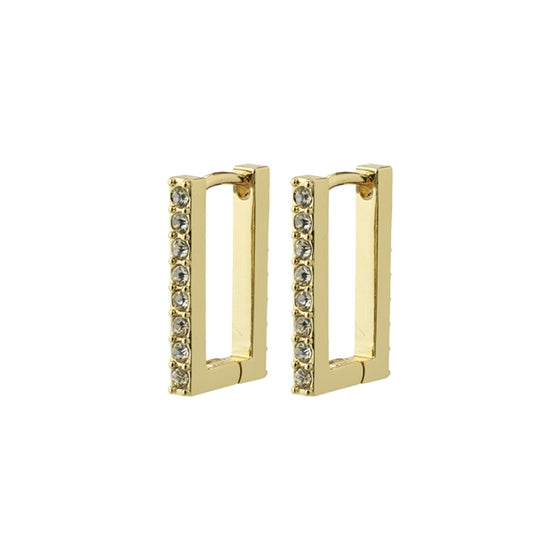 Coby Recycled Crystal Square Hoop Earrings - Gold Plated