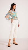 Evelyn Wrap Blouse | Mint/Multi