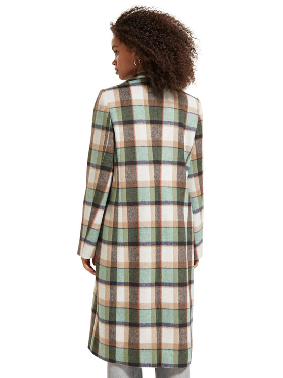 Green Check Single Breasted Coat | Frozen Mint Check
