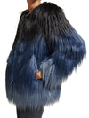Gradient Faux Fur Jacket | Dusty Blue
