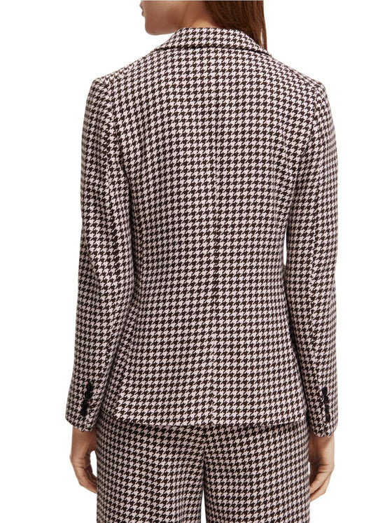 Houndstooth Single Breasted Blazer | Pink Cloud