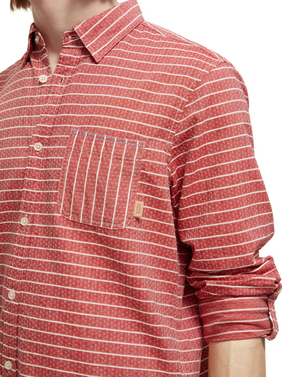 Yarn Dyed Stripe Shirt | Amp Red Stripe