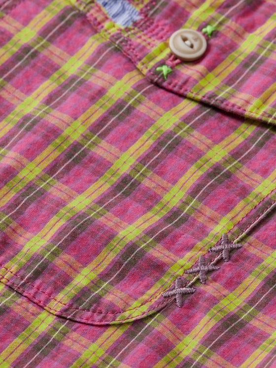 Check Mix Shirt | Taupe Pink Check