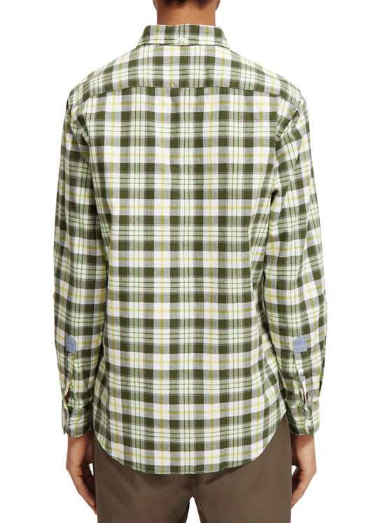 Lightweight Flannel Check Shirt | Green Check
