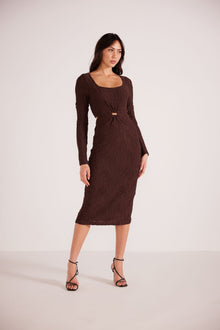  Elise Mesh Midi Dress | Chocolate