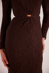 Elise Mesh Midi Dress | Chocolate