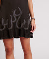 On Fire Black Crystal Slip Dress | Black