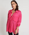 Jacquard Longline Shirt | Shocking Pink
