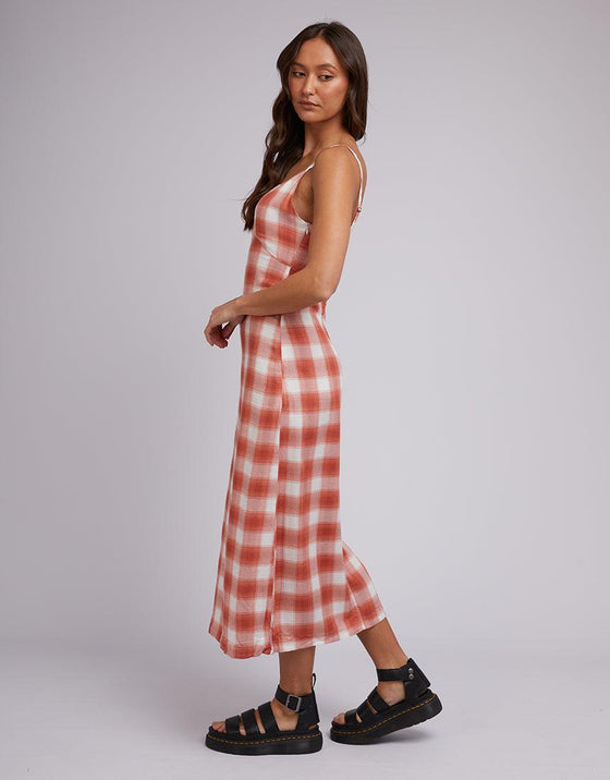 Harvey Check Dress | Orange