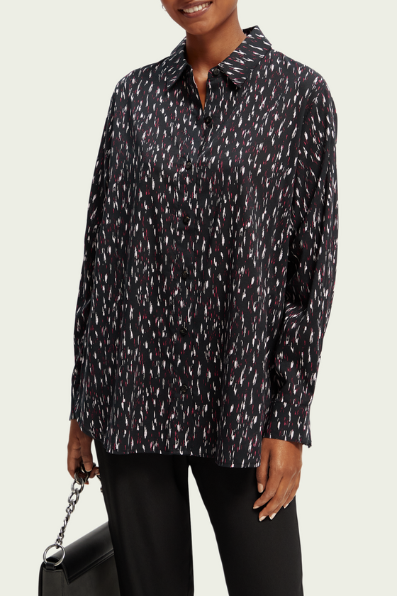 Oversized Shirt - Ikat Rain print