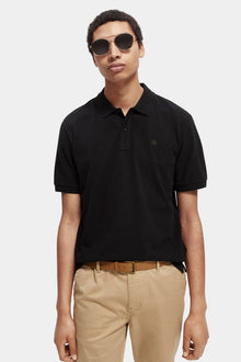  Essentials Organic Cotton Pique Polo - Black