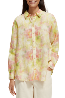  Oversized Linen Shirt | Multi Tie Dye