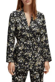  Printed Drapey Blazer | Dandelion Black