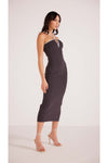 Beverly Contrast Knit Dress | Charcoal