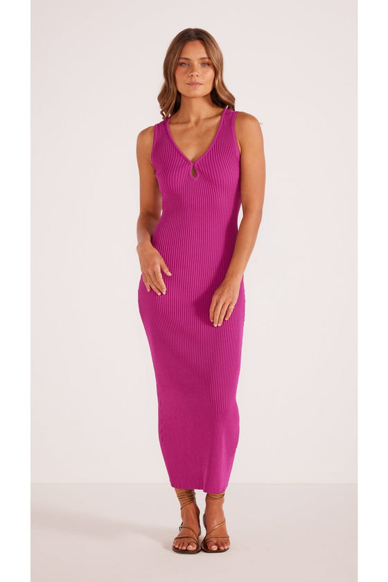 Kosa Knit Midi Dress | Berry