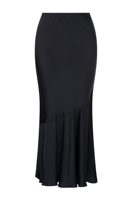 Santa Teresa Blake Midi Slip Skirt - Black