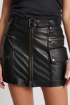 Leather Biker Mini Skirt | Black
