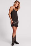 On Fire Black Crystal Slip Dress | Black