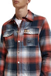 Teddy Lined Checked Overshirt | Blue Red Check