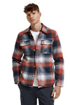 Teddy Lined Checked Overshirt | Blue Red Check