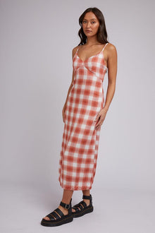  Harvey Check Dress | Orange