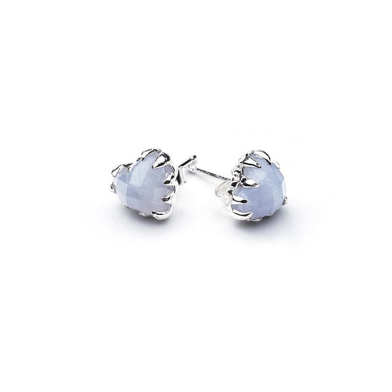 Love Claw Earrings | Silver/Blue Agate
