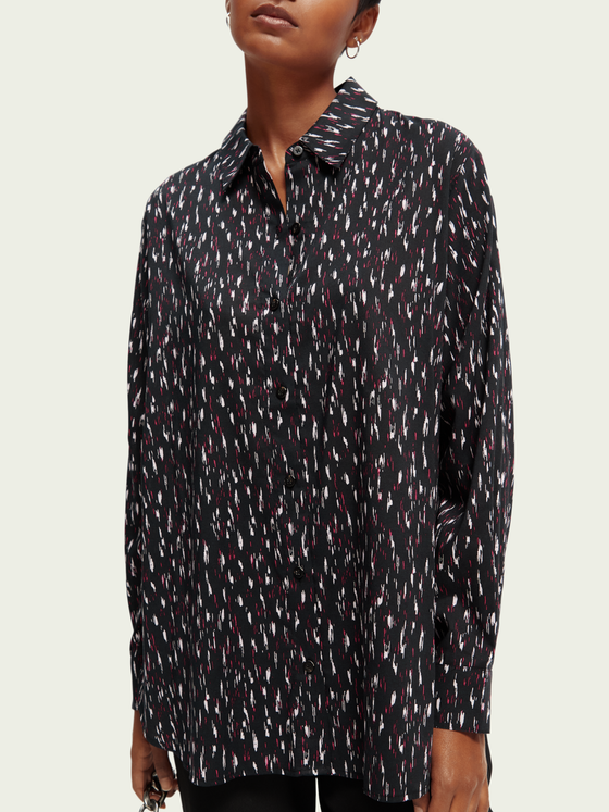 Oversized Shirt - Ikat Rain print