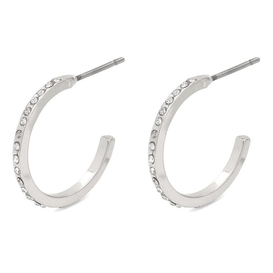 Roberta Pi 17mm Earrings- Silver Plated/Crystal