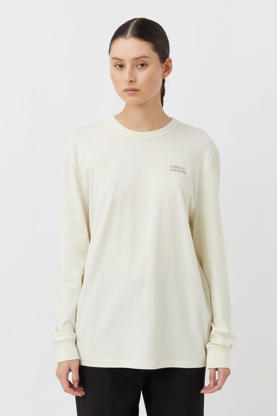 Sutton Longsleeve Sweater Tee - Soft White