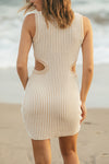 Emily Mini Knit Dress - Off White Sand