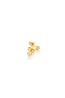  Tiny Stolen Heart Earrings - Yellow Gold Plated