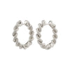 Annika Recycled Robe Chain Hoop Earrings - Silver